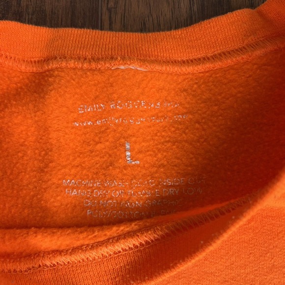 Cleveland Football Sweatshirt Women's Large Emily Roggenburk Orange Pullover - Picture 3 of 6